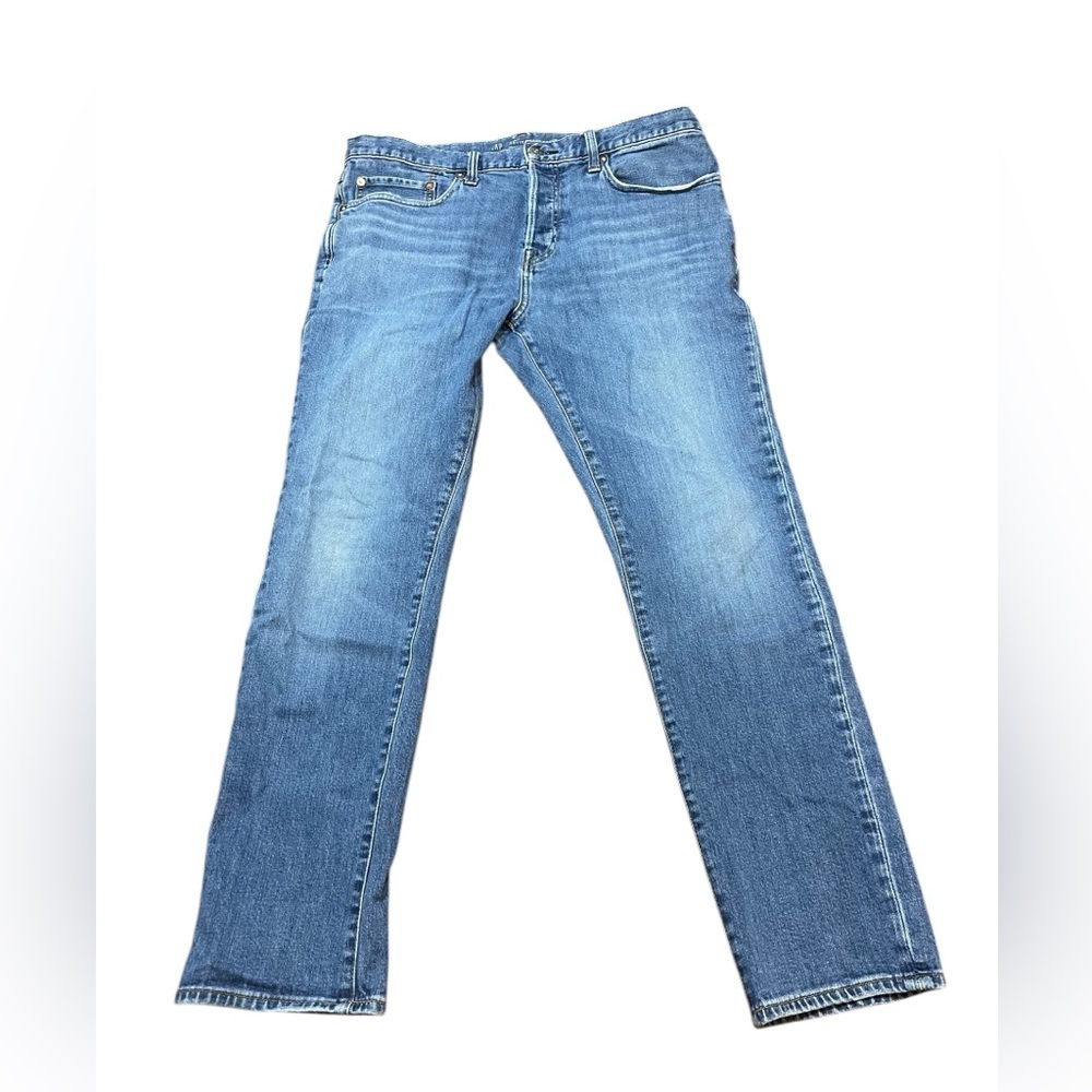 GAP BetterMade Straight Leg Blue Jeans Size 34x30 Button Fly Medium Wash Denim